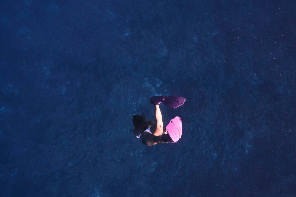 Free diving in French Polynesia