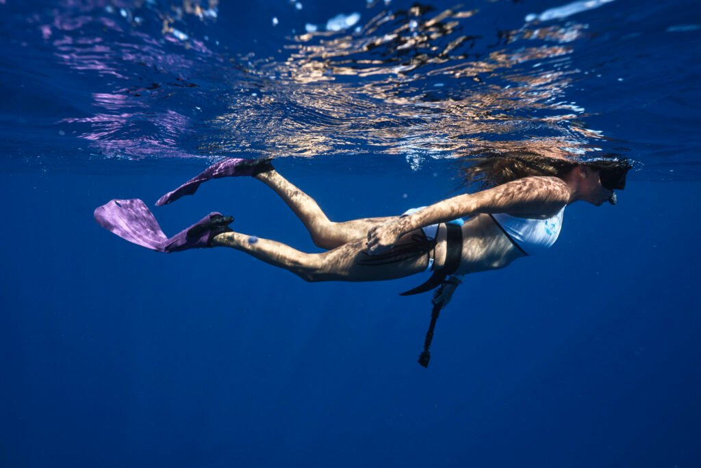 Free diving in French Polynesia