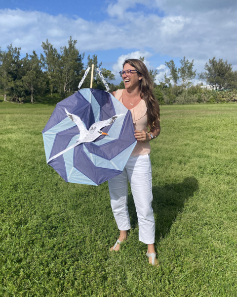 Ashley in Bermuda during easter with the best kite ever. Blue and Blue