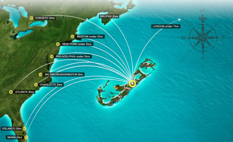 Flight map for Flying to Bermuda