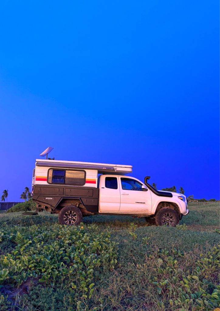 One of One overland build 2023 Toyota Tacoma Bowen Customs Four Wheel Camper Baja Stripes