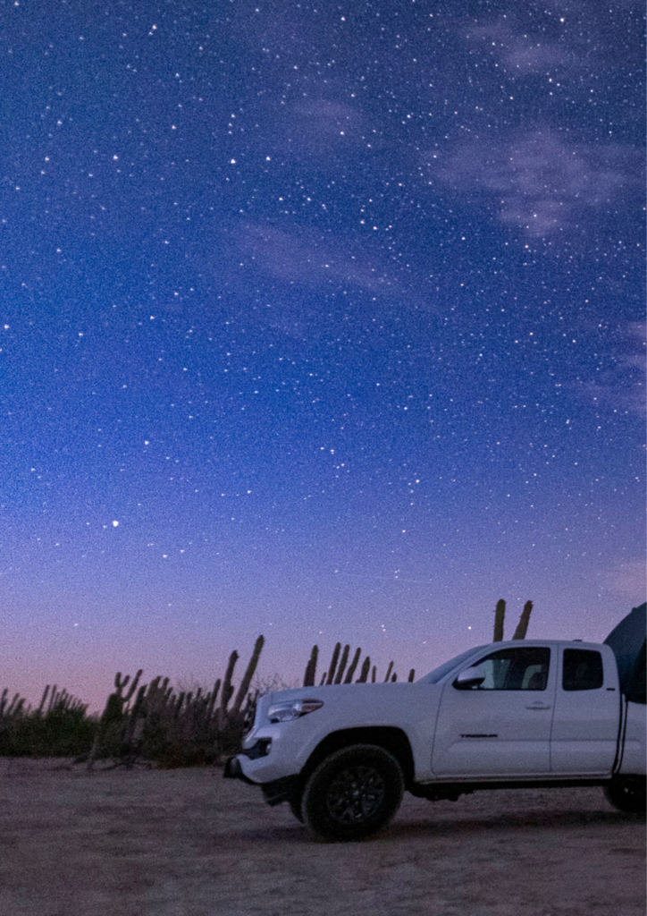 One of One overland build 2023 Toyota Tacoma Bowen Customs Four Wheel Camper Baja Stripes