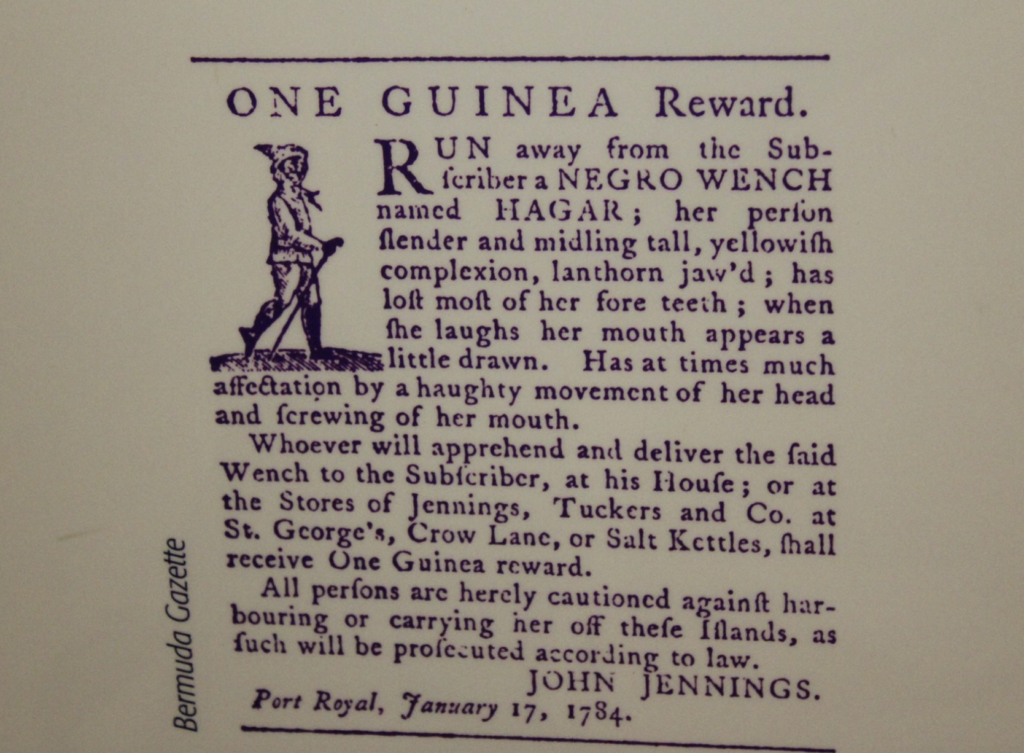 Image of run away slave newspaper ad