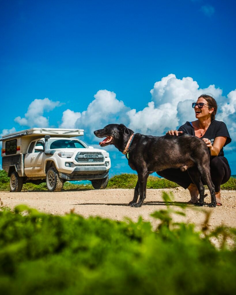 Hi from Ashley and Porter with a Toyota Tacoma and Bowen Customs Overland rig
